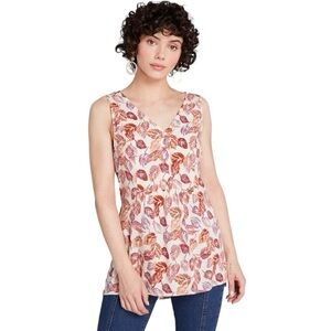 NWT ModCloth Quick‎ Remix Sleeveless Leaf Print Tunic Blouse Top Size Medium